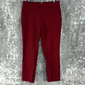 Ch1 & Co Size L Casual Ankle Straight Leg Pants Red Pull On Stretch